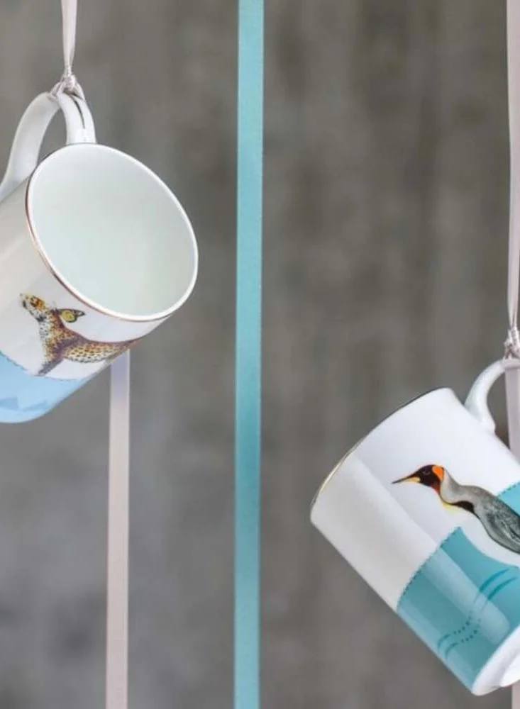 YVONNE ELLEN Set Of 2 Mugs (Cheetah & Penguin)