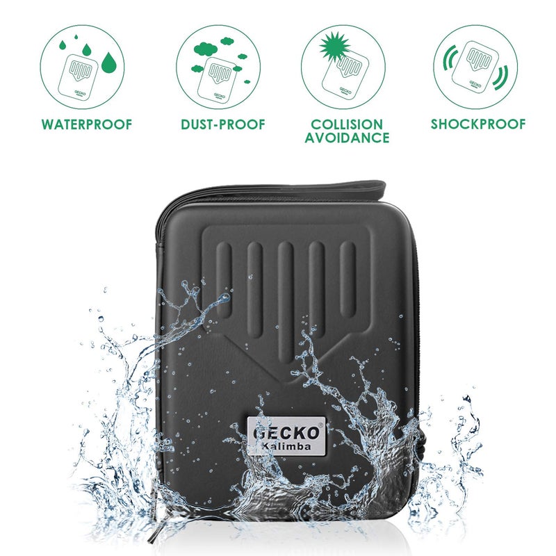 GECKO بيانو كالمبا 17 مفتاح من جيكو مع صندوق حماية مقاوم للماء، مطرقة ضبط وتعليمات دراسية، بيانو مبرع محمول، صوت تأملي، هدية للأطفال والمبتدئين والمهنيين - Image 2