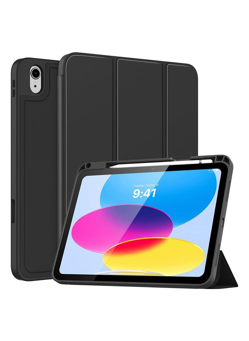 Generic iPad Air 5 Case 2022 iPad Air 4 Case 2020 iPad Air 5th/4th Generation Case 10.9 Inch Lightweight Slim Cover with Translucent Frosted Hard Back Support Touch ID (Black)  - Image 1