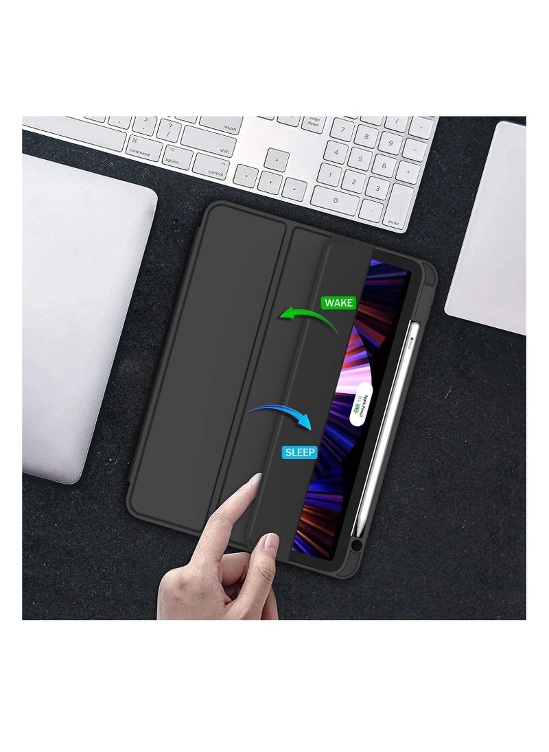 Generic iPad Air 5 Case 2022 iPad Air 4 Case 2020 iPad Air 5th/4th Generation Case 10.9 Inch Lightweight Slim Cover with Translucent Frosted Hard Back Support Touch ID (Black)  - Image 4