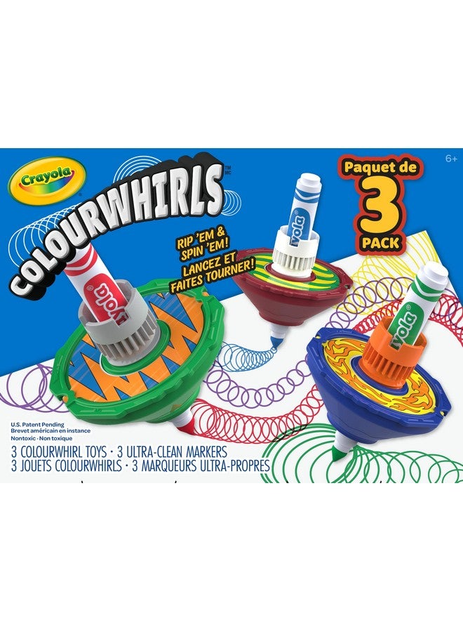 Crayola Colourwhirls (3ct), Spin Art Toy, Spinning Top Toy for Kids, Arts & Crafts Kit, Gift for Boys & Girls, Ages 6, 7, 8 - Image 1