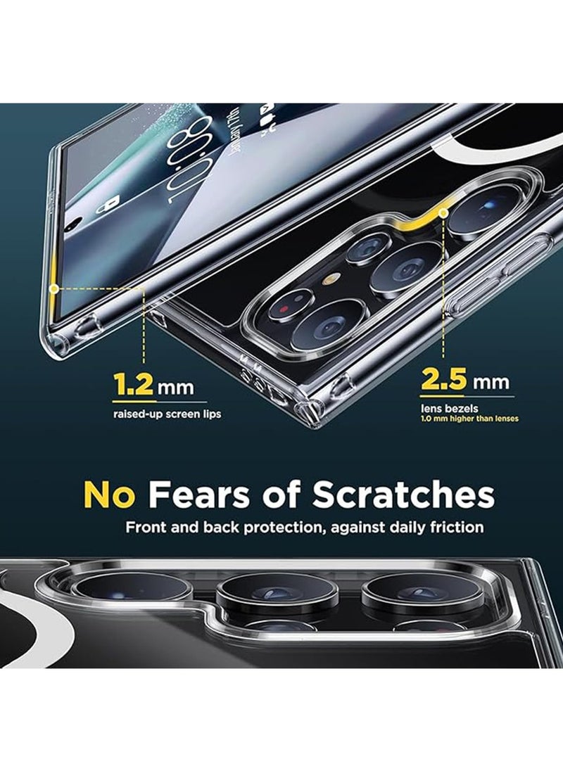 X-level - Samsung Galaxy S25 Ultra Case Clear Compatible with MagSafe,Crystal Clear Slim Fit Thin Transparent TPU+PC Rugged Bumper Cover Built-in Magnetic Ring Shockproof (Clear) - Image 1