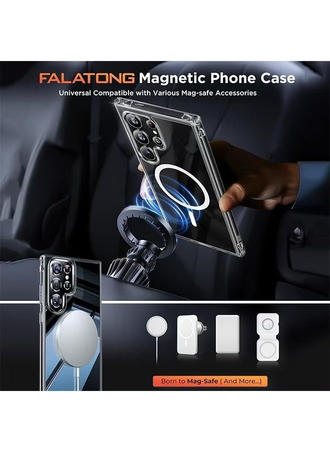 X-level - Samsung Galaxy S25 Ultra Case Clear Compatible with MagSafe,Crystal Clear Slim Fit Thin Transparent TPU+PC Rugged Bumper Cover Built-in Magnetic Ring Shockproof (Clear) - Image 1