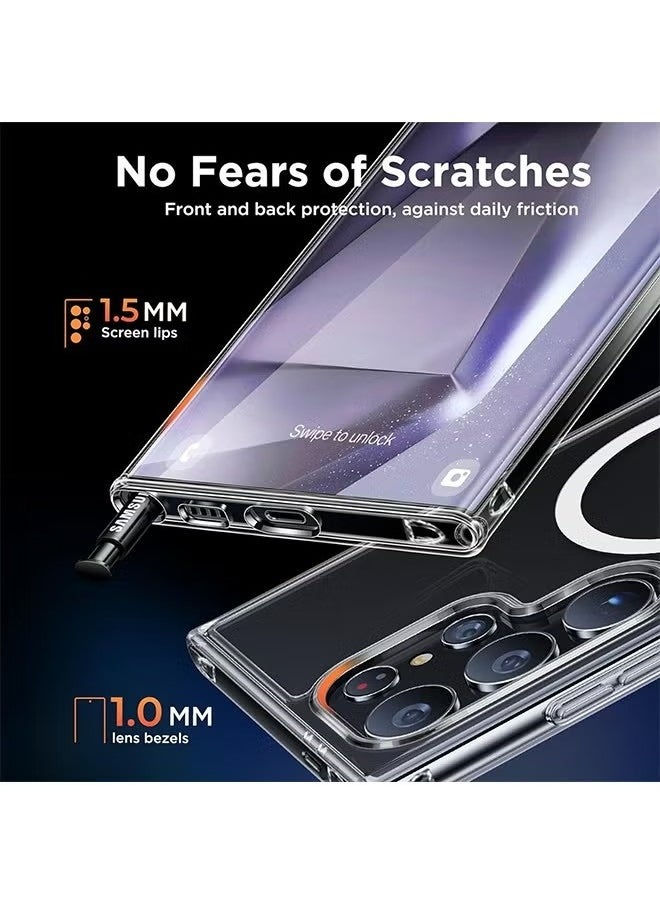 X-level - Samsung Galaxy S25 Ultra Case Clear Compatible with MagSafe,Crystal Clear Slim Fit Thin Transparent TPU+PC Rugged Bumper Cover Built-in Magnetic Ring Shockproof (Clear) - Image 1