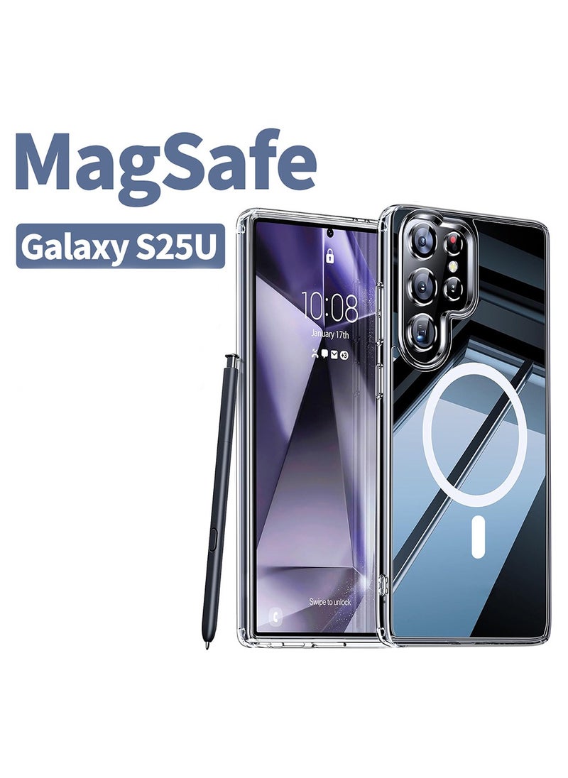 X-level - Samsung Galaxy S25 Ultra Case Clear Compatible with MagSafe,Crystal Clear Slim Fit Thin Transparent TPU+PC Rugged Bumper Cover Built-in Magnetic Ring Shockproof (Clear) - Image 1