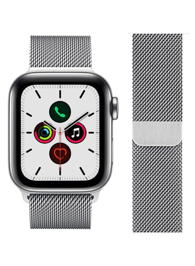NIBEMINENT Replacement Band For Apple iWatch Series 5/4/3/2/1 42-44mm Silver - Image 2