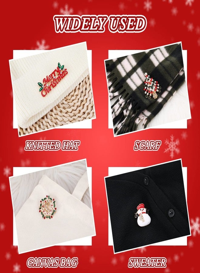 سندير مجموعة دبابيس وبروشات سندير مكونة من 16 قطعة للنساء، مرصعة بأحجار الراين الكريستالية، تتضمن رجل ثلج، غزال رنة، أجراس، شجرة، هدايا لحفلات الزفاف (الأيل). - Image 3