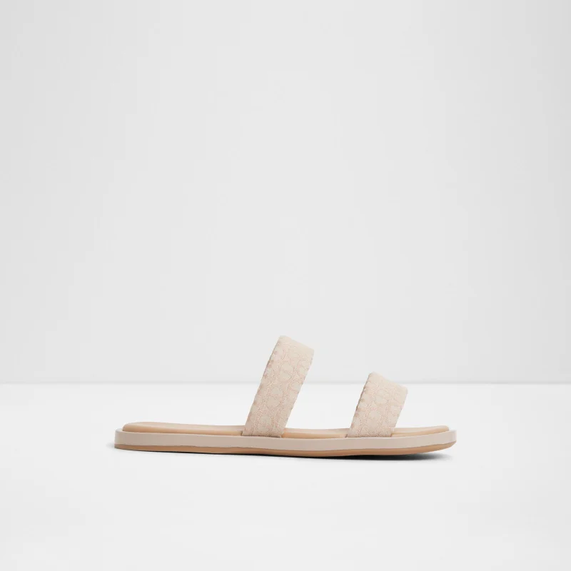 KRIOS Patterned Double Strap Flat Sandals