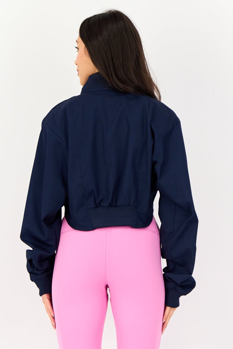 Nike Women Sportswear Fit Long Sleeve Outdoor Crop Jacket, Navy - Image 3