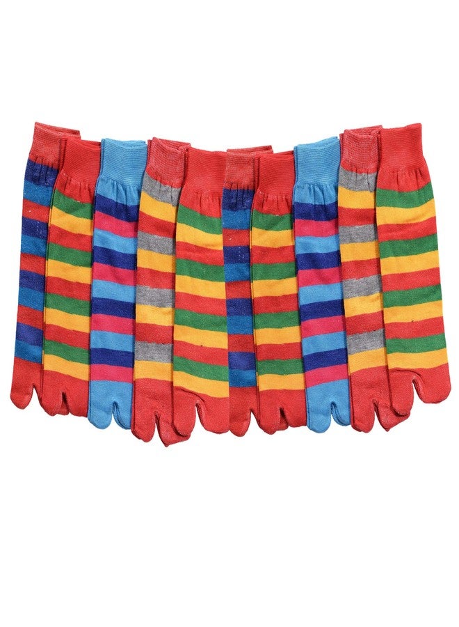 Malvina Girl'sCotton Socks Toe Patta (Pack of 10)
