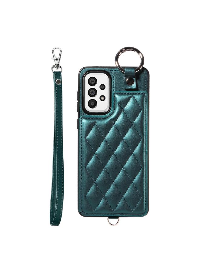 اس-توب جراب لهاتف Samsung Galaxy A73 5G جراب هاتف بنمط معيني مع حقيبة بطاقات وحبل قصير - Image 1