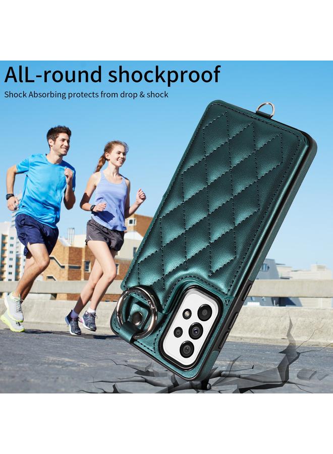 اس-توب جراب لهاتف Samsung Galaxy A73 5G جراب هاتف بنمط معيني مع حقيبة بطاقات وحبل قصير - Image 2