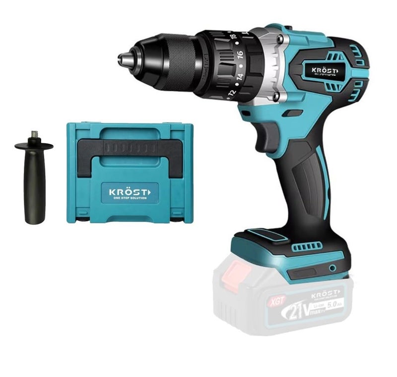 KROST Pro Series 21V(37V MAX) Cordless Brushless Hammer Drill Machine,13mm Metal Chuck (Bare Tool) - Image 1