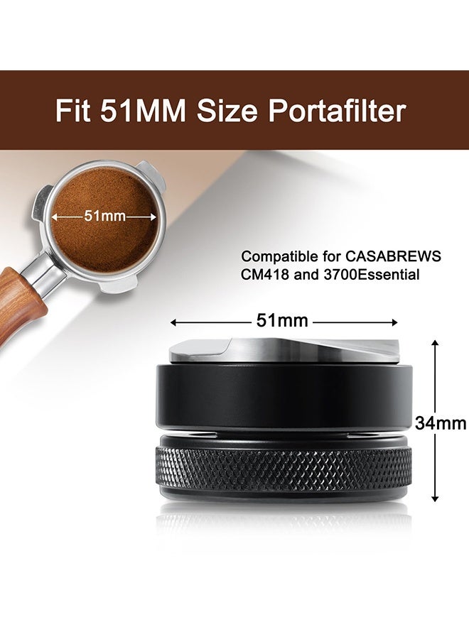 51mm Black Aluminum Alloy Espresso Coffee Distributor Three Angled Slopes Professional Tool Ideal for Espresso Maker Portafilter Home Barista Use Eid Gathering Coffee Station - Image 2