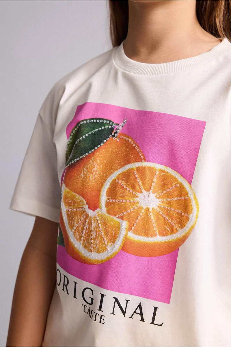 DeFacto Girl Fruit Print Short Sleeve T-Shirt