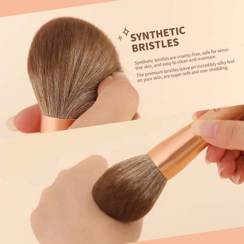 docolor Multitask Makeup Brush, For Powder, Blush & Bronzer, Face Make up Brush Blush Brush Synthetic Bristles, Large Fluffy Powder Brush, For Loose & Pressed Powder Gift Box - Image 2