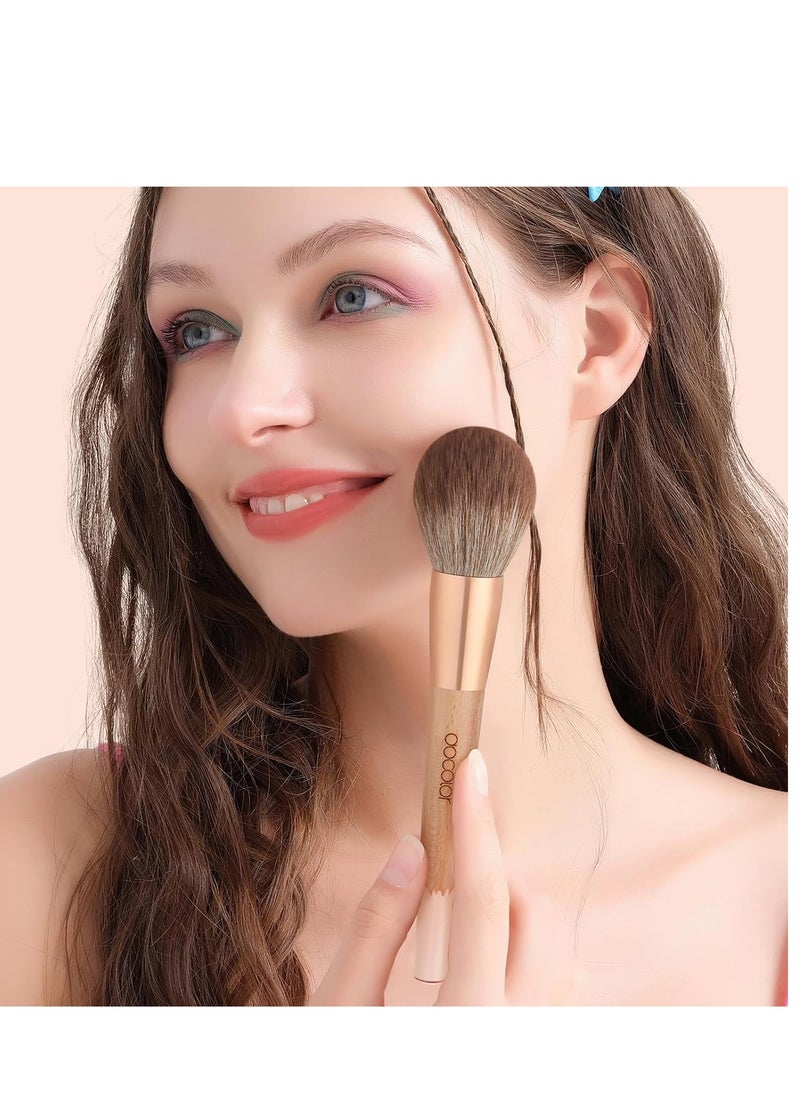 docolor - docolor Large Powder Brush＆Blush Brush, For Setting Powder, Bronzer, & Blush, Complete Coverage, Large Fluffy Powder Brush, Vegan Makeup Brush, Cruelty-Free & Synthetic Bristles with Gift Box - Image 1