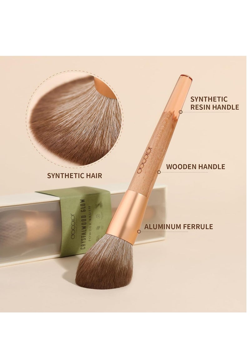 docolor - docolor Large Powder Brush＆Blush Brush, For Setting Powder, Bronzer, & Blush, Complete Coverage, Large Fluffy Powder Brush, Vegan Makeup Brush, Cruelty-Free & Synthetic Bristles with Gift Box - Image 1