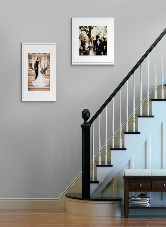 ENJOYBASICS 16x20 Picture Frame, Display Poster 11x14 with Mat or 16 x 20 Without Mat, Wall Gallery Photo Frames, White, 2 Pack - Image 2