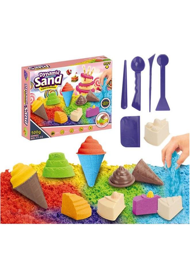 Space Sand Full Set Of Power Magic Tray Suit Children Play Toy With Fruit Ice Cream Mold Product-Specifications:Ice  - Image 2