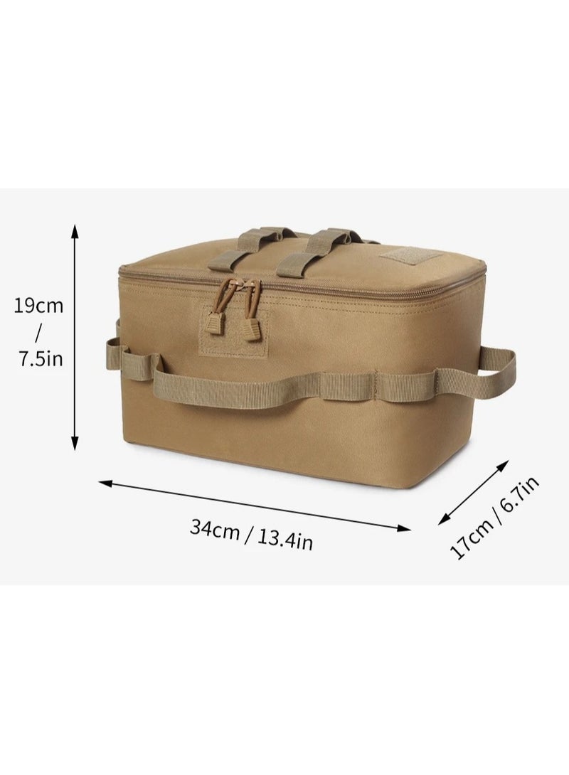 HUMJO Outdoor Camping Storage Bag 11L-Removable and Adjustable Storage Space Tool Bag,Durable Carry Sack for Picnic, Lamps, Canister, and Pots,Portable Camping Food Container Storage Handbag-Black,13.4x6.7x7.5inch - Image 4