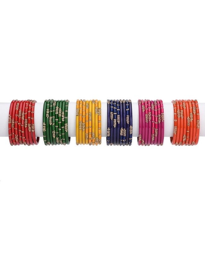 AFAST Festive Bridal Metal Bangle/Kada Combo - 6 Sets of 8 Bangles | Ideal for Weddings & Parties - Image 1