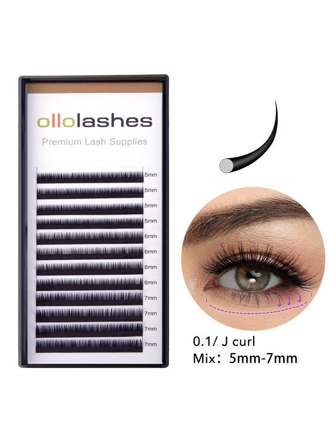 اولولاشز وصلة الرموش السفلية J Curl 0.10 مم Mix57Mm 5 مم 6 مم 7 مم لون أسود ملحقات الرموش السفلية (Mix57Mm 0.10 J Curl) - Image 3