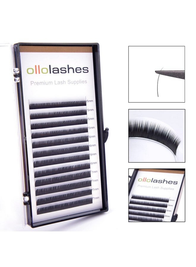 اولولاشز وصلة الرموش السفلية J Curl 0.10 مم Mix57Mm 5 مم 6 مم 7 مم لون أسود ملحقات الرموش السفلية (Mix57Mm 0.10 J Curl) - Image 2