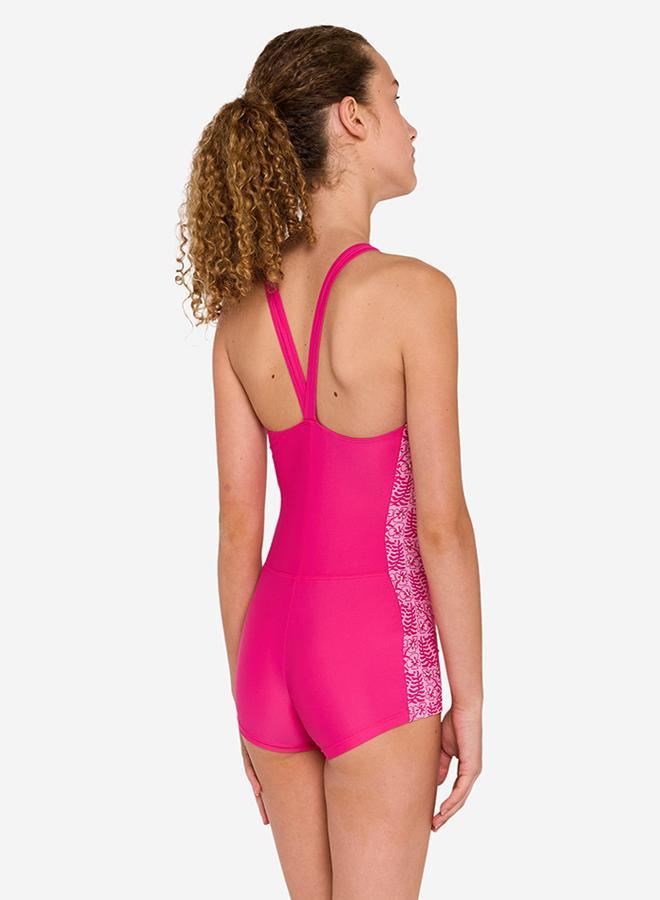 DECATHLON Girls’ swimming 1-piece shorty swimsuit - 100 Vega ataa - Image 2