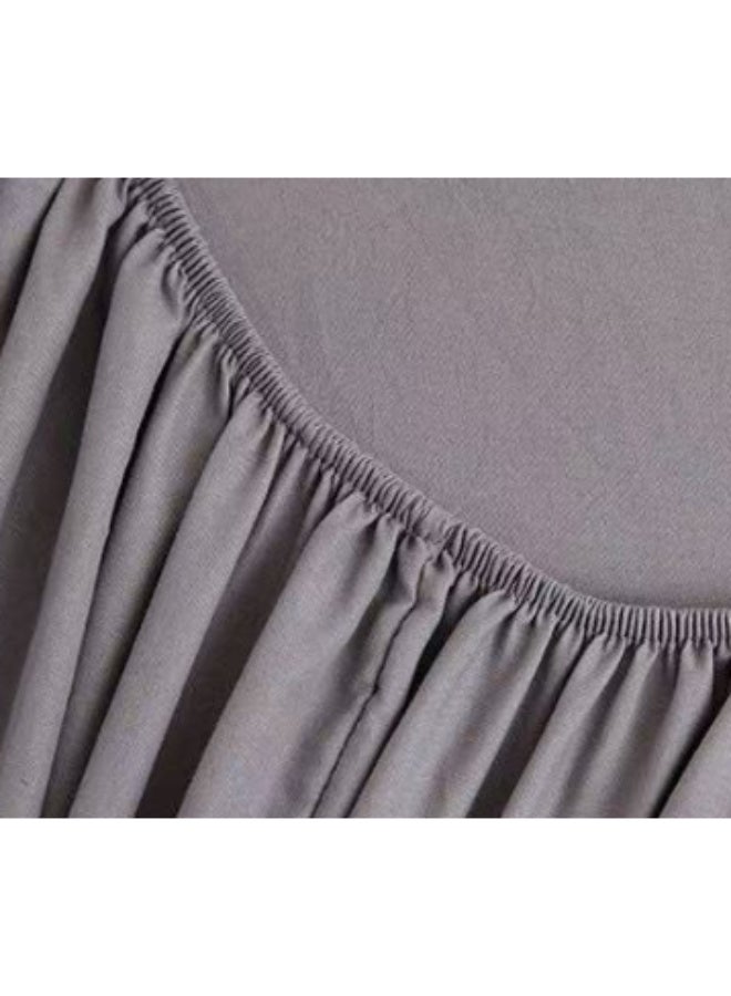 لايف ستايل طقم ملاءات استيك قطنيه 120cm سرير سادة من 3 قطع (2 كيس وسادة + ملاءة واحدة) للفنادق والمنازل والقرى السياحية - Image 4