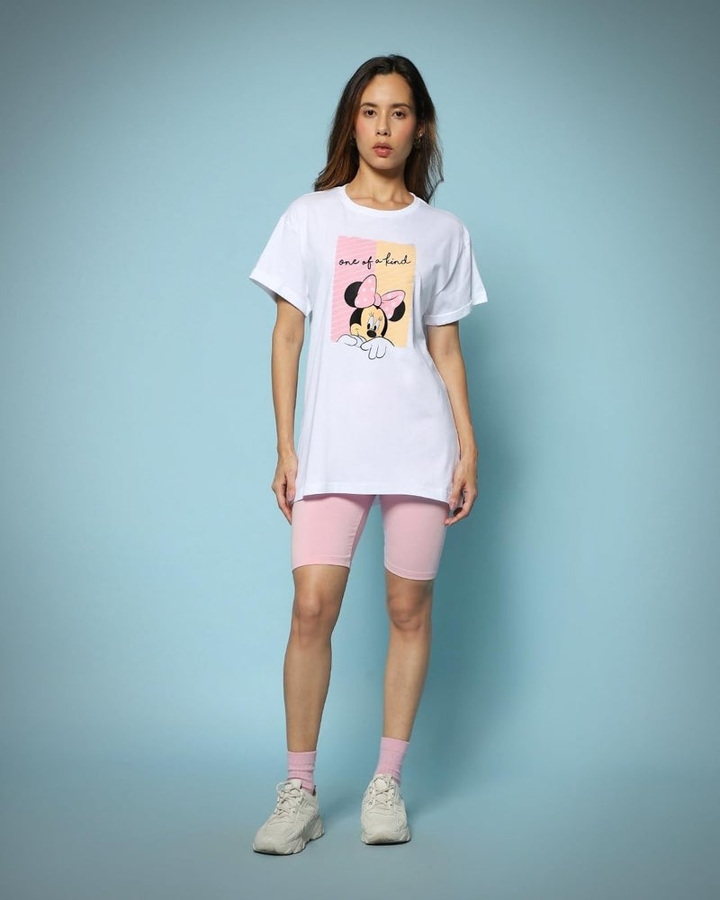 Bewakoof Official Disney Merchandise Women's Graphic Print Boyfriend Fit Half Sleeve Round Neck Cotton T-Shirt - Image 4
