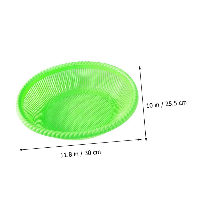 12Pcs Plastic Fruit Plates Snack Organizer Round Wire Basket Random Color - Image 4