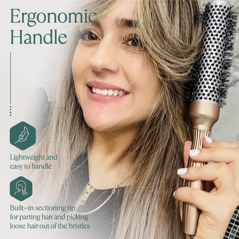 Osensia Professional Round Brush for Blow Drying 1.7 Inch â€“ 25% Faster Dry Time - Ceramic Ionic Brush for Precise Styling & Volume â€“ Hairbrush Adds Wave & Enhances Shine for Men & Women - Image 4