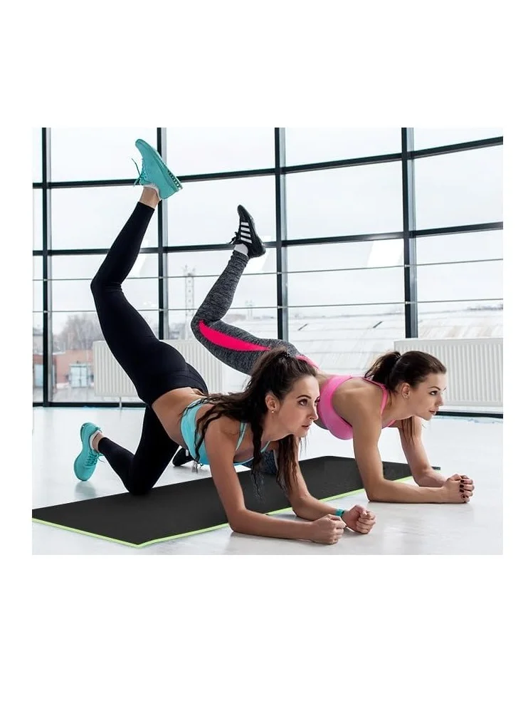 Mahmir Green+Light Green Yoga Mat Anti-Slip Exercise Mat With Carrying Bag Fitness Mat For Pilates 183Cm*61Cm*6Mm Thickness For Woman Man Beginners Dark Green+Light Green  | Best Price UAE