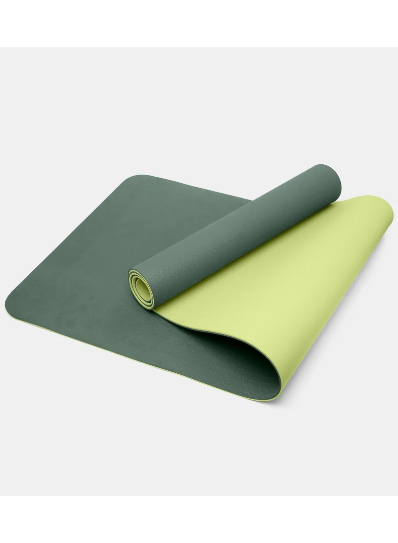 Mahmir Green+Light Green Yoga Mat Anti-Slip Exercise Mat With Carrying Bag Fitness Mat For Pilates 183Cm*61Cm*6Mm Thickness For Woman Man Beginners Dark Green+Light Green  | Best Price UAE