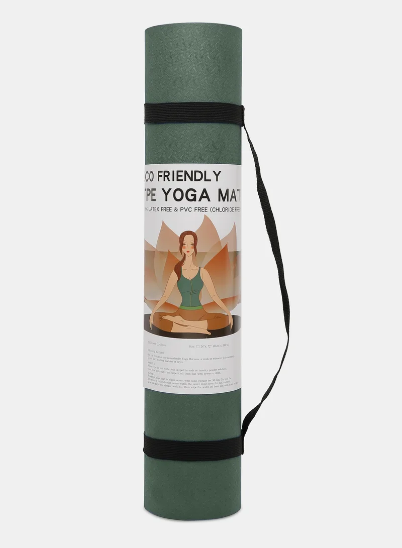 Mahmir Green+Light Green Yoga Mat Anti-Slip Exercise Mat With Carrying Bag Fitness Mat For Pilates 183Cm*61Cm*6Mm Thickness For Woman Man Beginners Dark Green+Light Green  | Best Price UAE