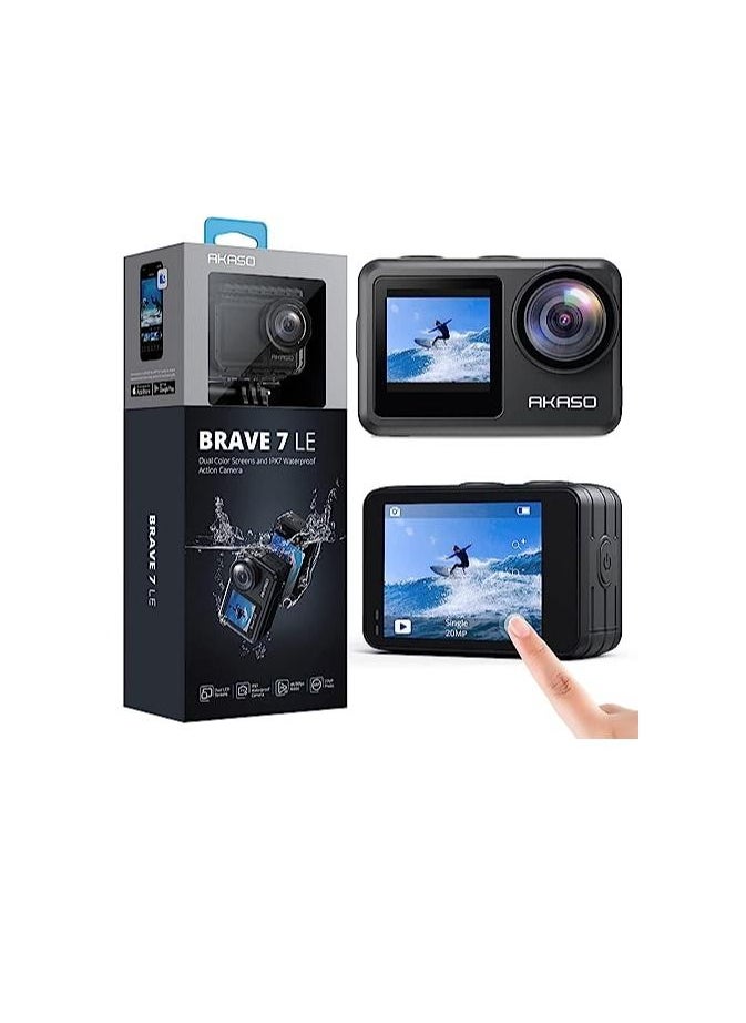 أكاسو كاميرا AKASO Brave 7 LE 4K30FPS - خض مغامراتك مع كاميرا تعمل بالواي فاي، شاشة لمس، ومقاومة للماء حتى 131 قدم  - Image 1