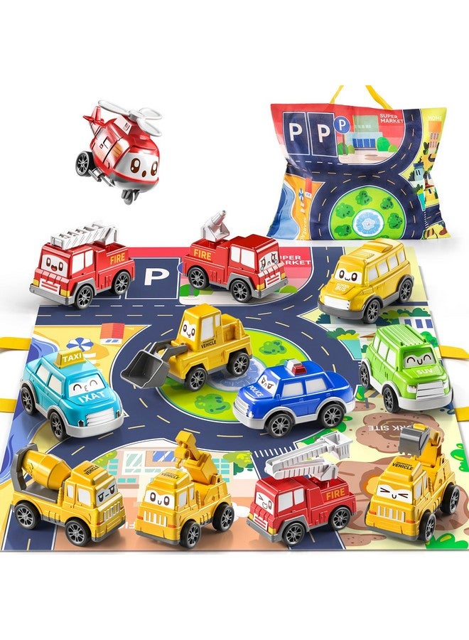 TEMI Toddler Pull Back Car Toys for 1 2 3 Year Old Boy Girl, 12 Pieces Baby Toy Cars with Play Mat/Storage Bag, Baby Toys 12-18 Months, Birthday Gifts for Toddler Toys Age 1-2 - Image 1