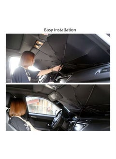 Dream Zone car sun shade umbrella for windshield,foldable sunshades umbrella for car front windshield Blocks UV Rays heat，Sun Visor Protector Keep Vehicle Cool and Protects Auto Interior (145cm*79cm)  - Image 3