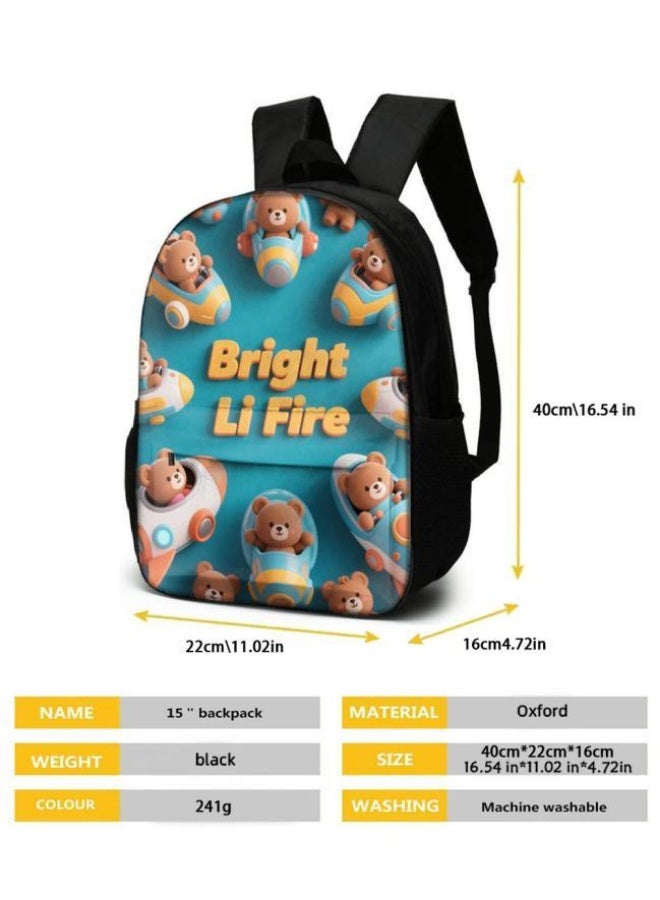 Bright Li Fire Three-piece set of cartoon bags, easily cope with various occasions (students, children, friends' outings, mountain climbing, schooling, etc.) | Backpack + hand-held + stationery bag | School season/holiday gifts - 101 - Image 4