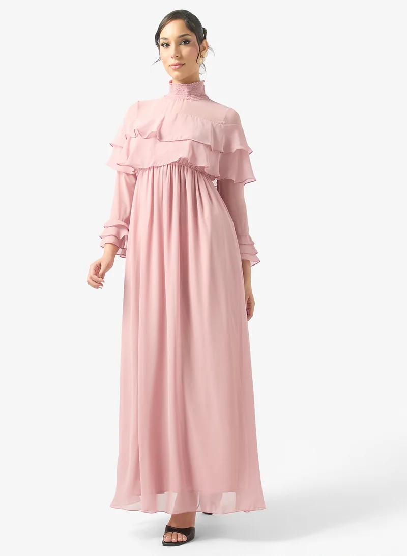 Ruffle Detailed Maxi Dress