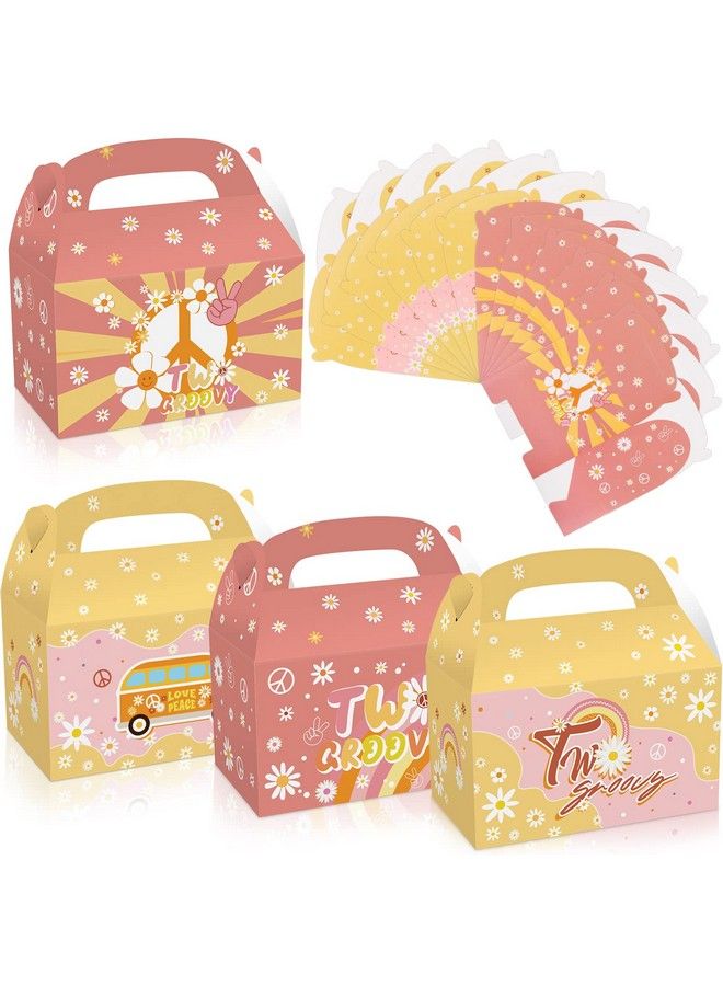 MIKIMIQI 12 Pcs Two Groovy Birthday Party Decorations Boxes Boho Rainbow Hippie Party Supplies Bags Retro Daisy Party Gift Bags Party Favors Party Decorations Bags For Girls 2Nd Birthday - Image 2