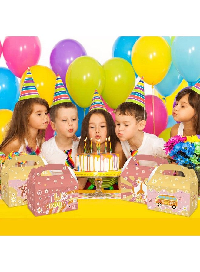 MIKIMIQI 12 Pcs Two Groovy Birthday Party Decorations Boxes Boho Rainbow Hippie Party Supplies Bags Retro Daisy Party Gift Bags Party Favors Party Decorations Bags For Girls 2Nd Birthday - Image 5