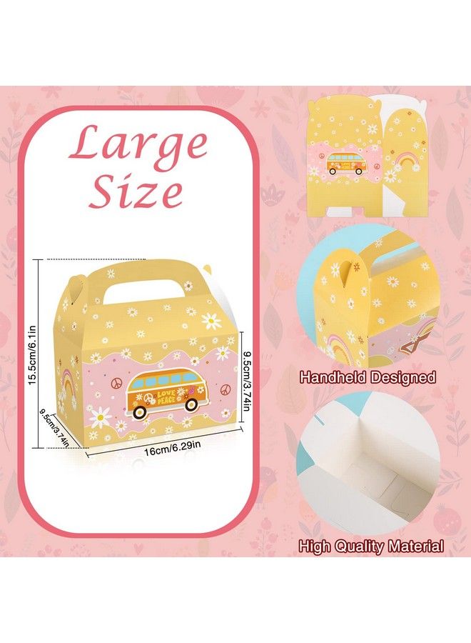 MIKIMIQI 12 Pcs Two Groovy Birthday Party Decorations Boxes Boho Rainbow Hippie Party Supplies Bags Retro Daisy Party Gift Bags Party Favors Party Decorations Bags For Girls 2Nd Birthday - Image 3