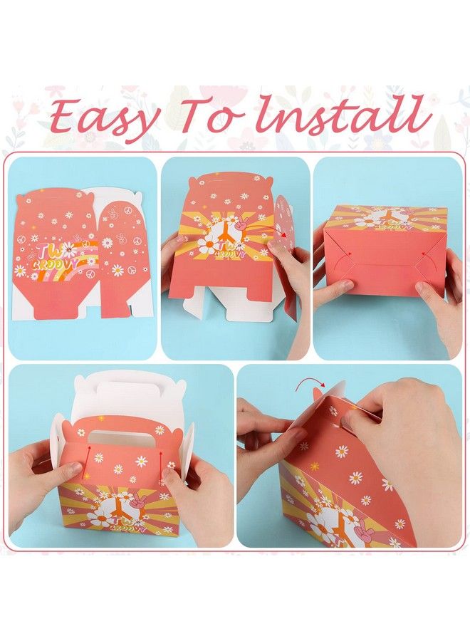 MIKIMIQI 12 Pcs Two Groovy Birthday Party Decorations Boxes Boho Rainbow Hippie Party Supplies Bags Retro Daisy Party Gift Bags Party Favors Party Decorations Bags For Girls 2Nd Birthday - Image 4