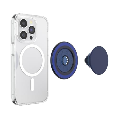 POPSOCKETS مقبض هاتف PopSockets لـ MagSafe مع حامل مدمج، حامل مغناطيسي، قمة قابلة للتبديل، تثبيت آمن لحالات iPhone MagSafe، مقبض للهاتف والتابلت - PopOut Basic Naval - Image 5