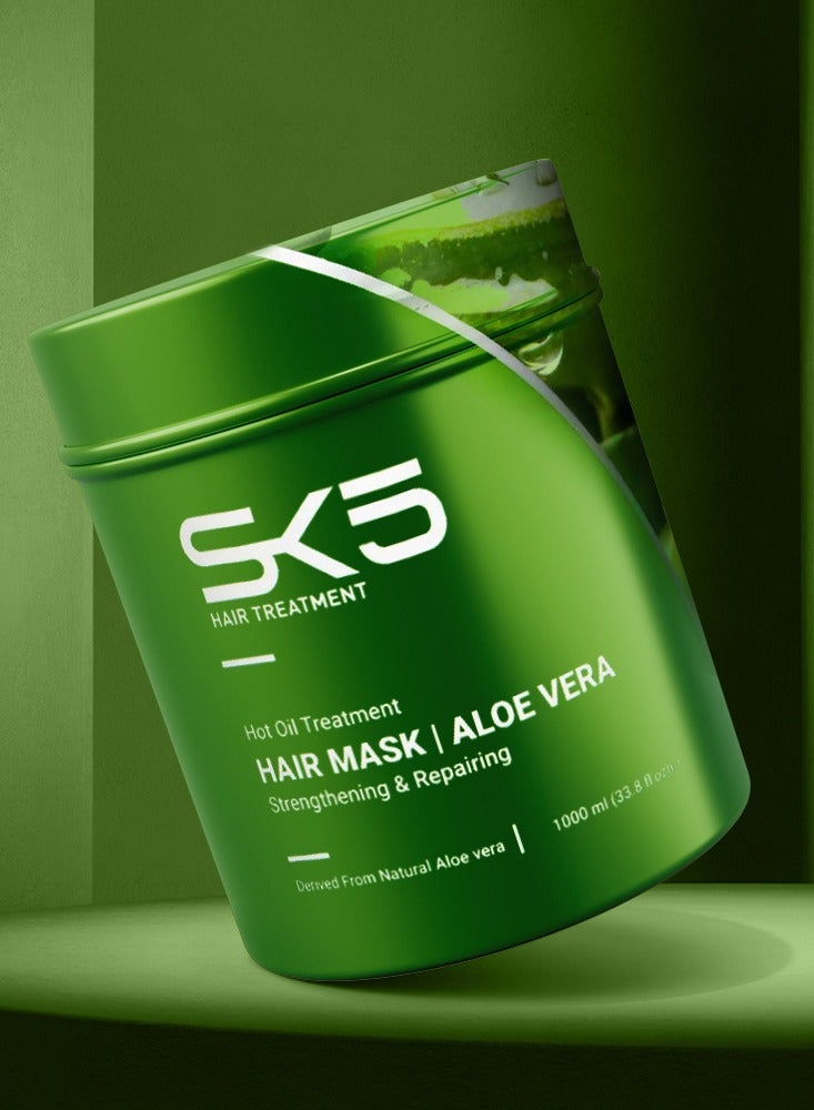 SK5 Professional Aloe Vera Hair Treatment Mask 1000ml - Strength & Natural Shine - Image 4