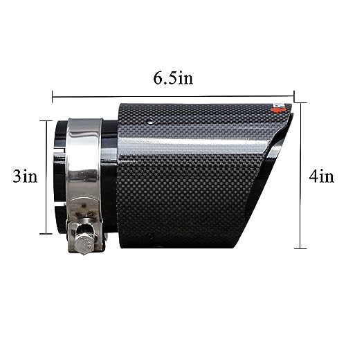 FAIZJUNBEN FAIJUNBEN 3-inch exhaust port, 3-inch intake, 4-inch outlet, all-black carbon fiber ports, stainless steel black coated exhaust tips - Image 4