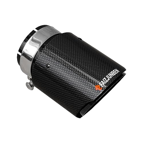 FAIZJUNBEN FAIJUNBEN 3-inch exhaust port, 3-inch intake, 4-inch outlet, all-black carbon fiber ports, stainless steel black coated exhaust tips - Image 1