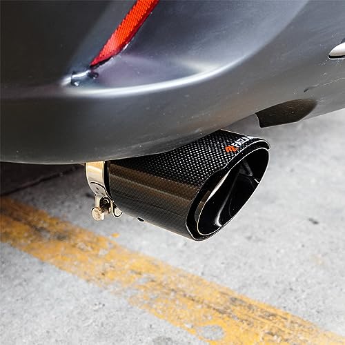 FAIZJUNBEN FAIJUNBEN 3-inch exhaust port, 3-inch intake, 4-inch outlet, all-black carbon fiber ports, stainless steel black coated exhaust tips - Image 3